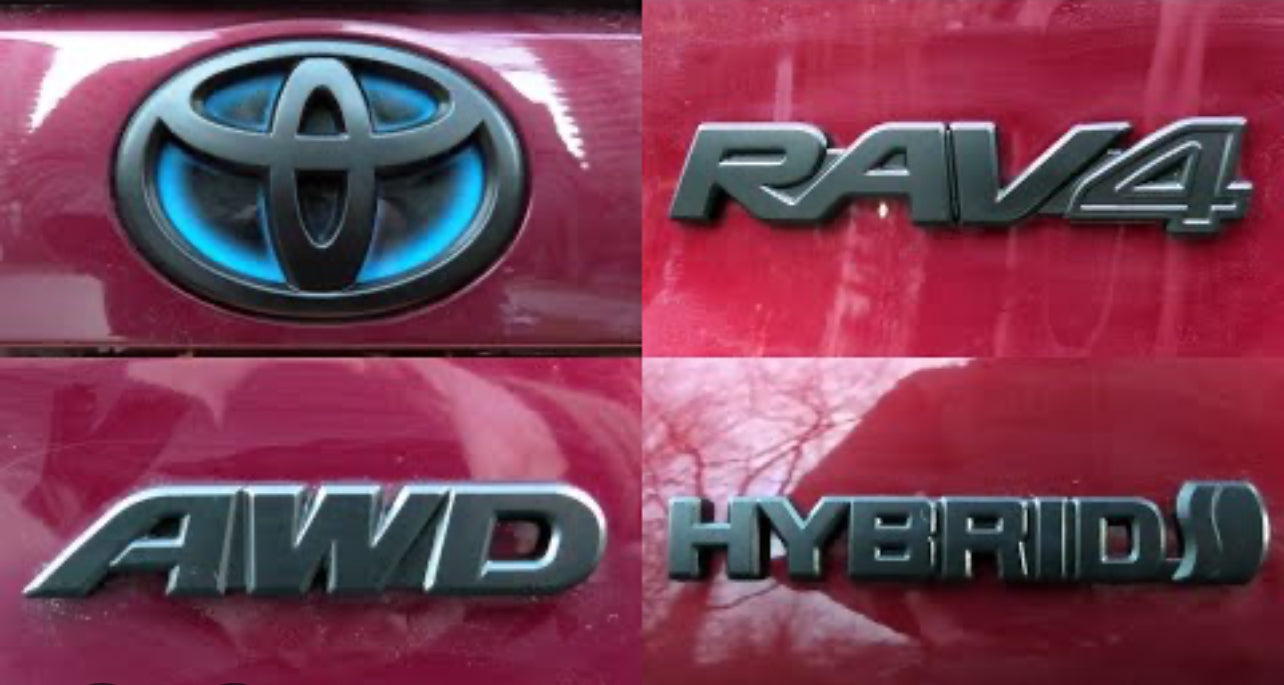 4-PCS 2019 - 2024 rav4 xle awd gloss blackout emblem overlay