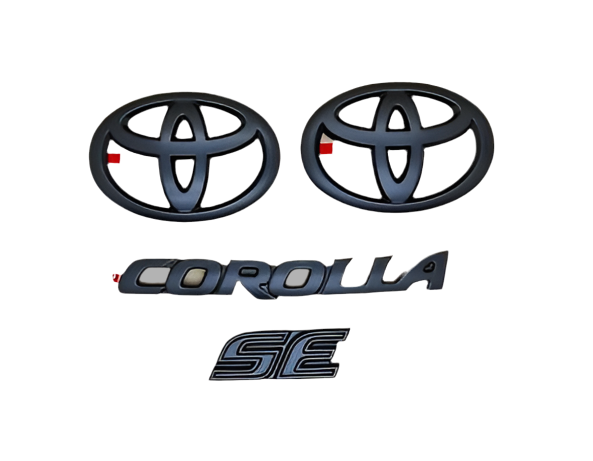 Blackout emblem overlays for 2020-2024 Corolla Se