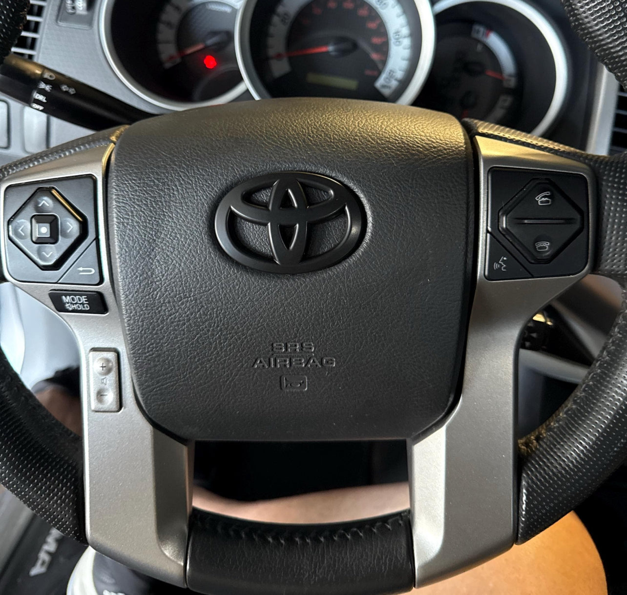Matte Black Steering Wheel Emblem Overlay Fits Camry, Rav-4, Corolla, Tundra, Tacoma, Highlander, 4-Runner & Chr