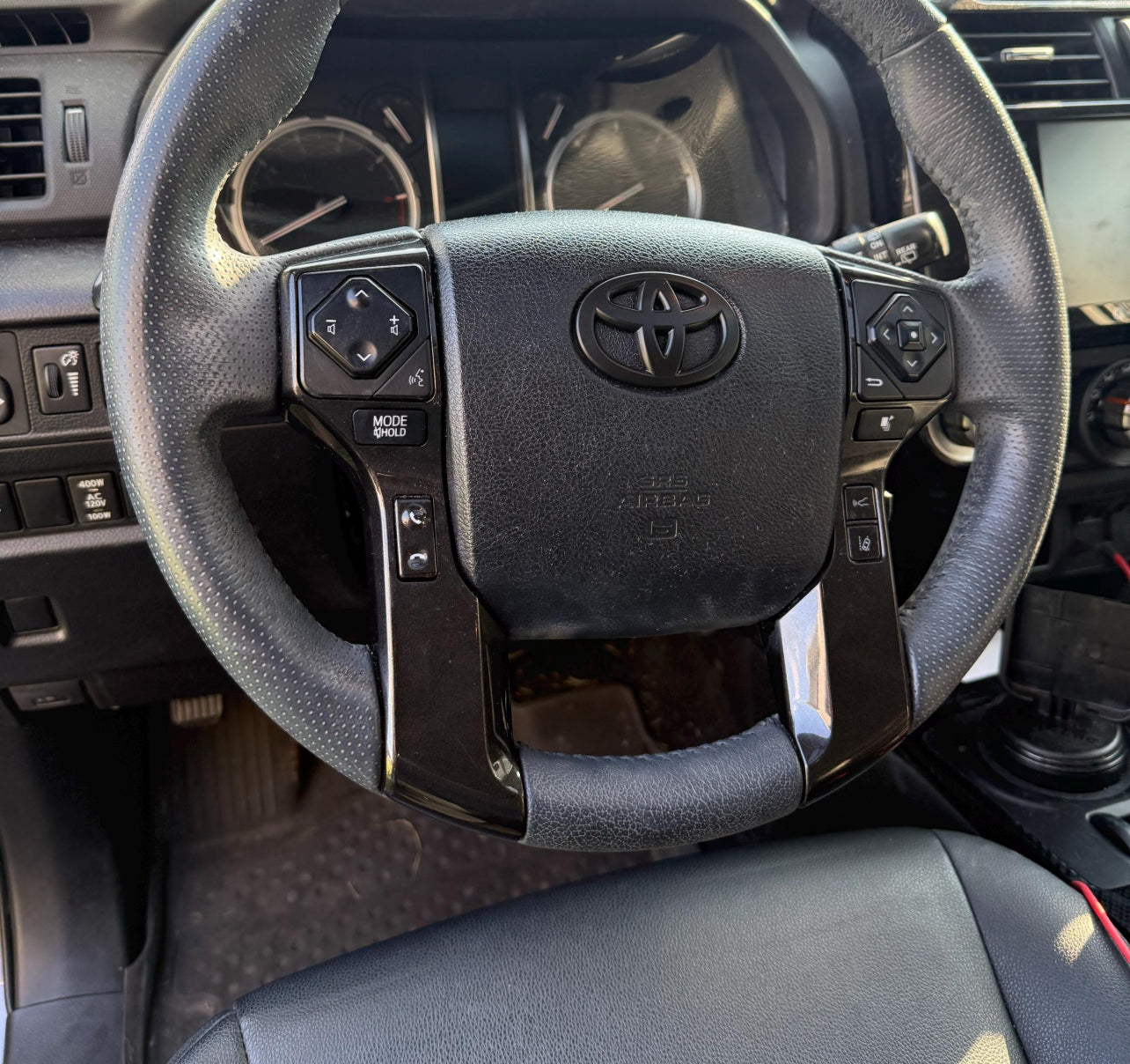 Matte Black Steering Wheel Emblem Overlay Fits Camry, Rav-4, Corolla, Tundra, Tacoma, Highlander, 4-Runner & Chr