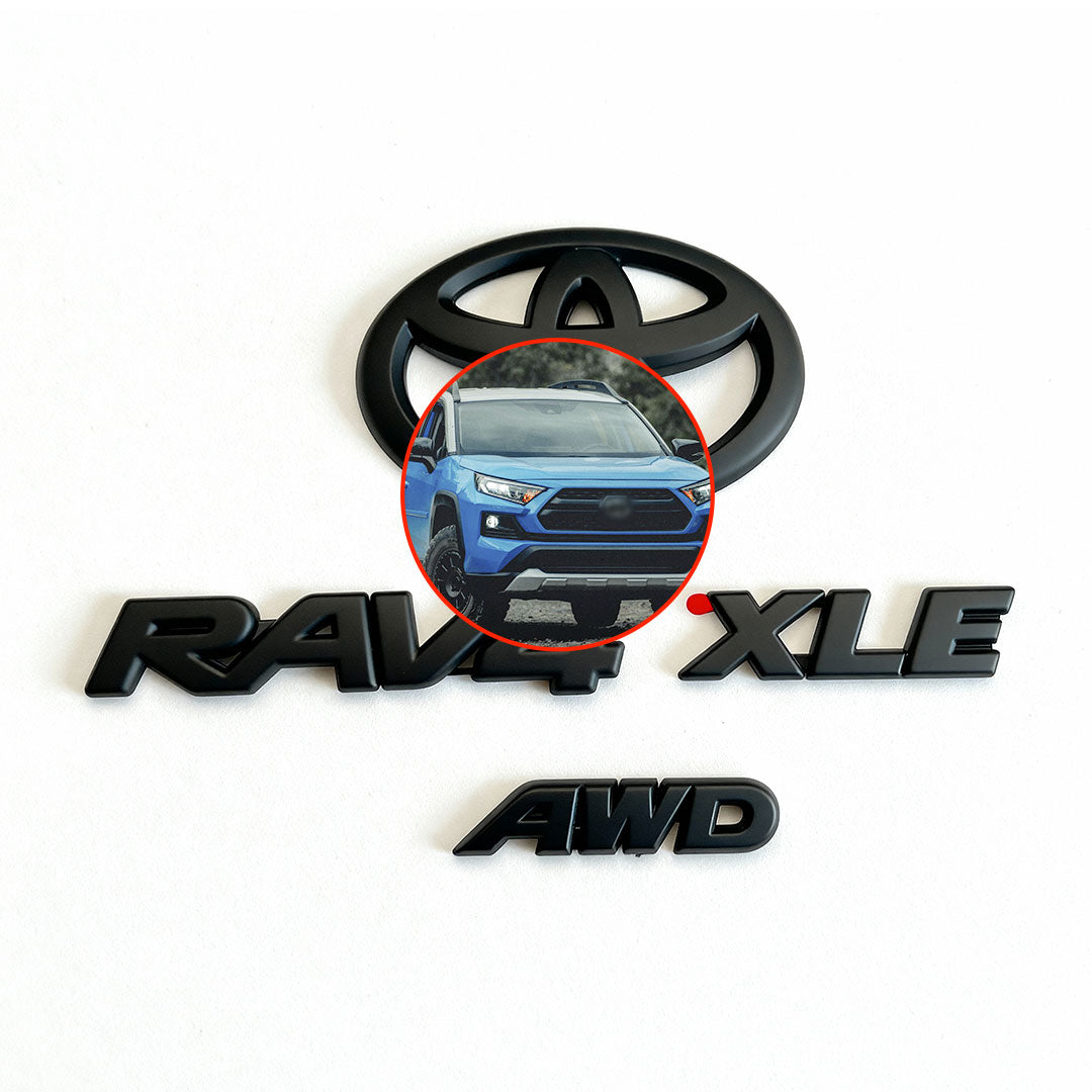 Gloss Blackout Emblem Overlays For 2019-2024 Toyota RAV4 XLE AWD – Rear Emblem Kit