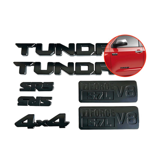 Tundra Matte Black Overlay Emblems (2014-2021) Kit Set 7PCS SR5 4x4