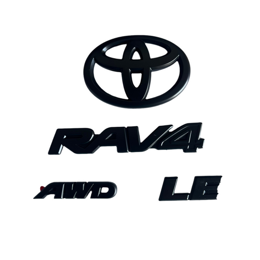 4-PCS 2019 - 2024 rav4 LE awd gloss blackout emblem overlay