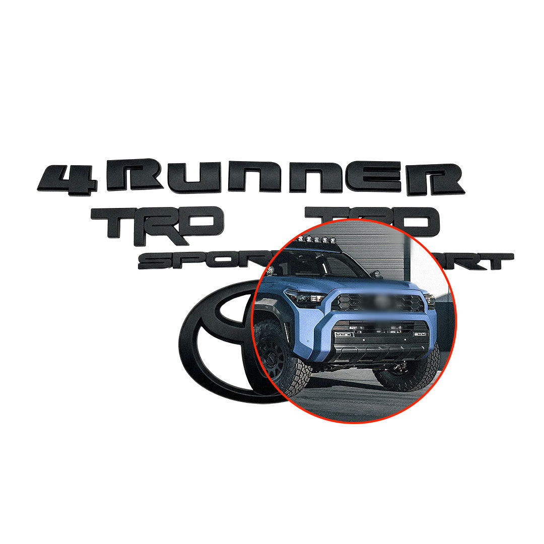 Black Emblem Overlays for 4Runner 6th Gen (2025-2026+) TRD sport + Front Emblem