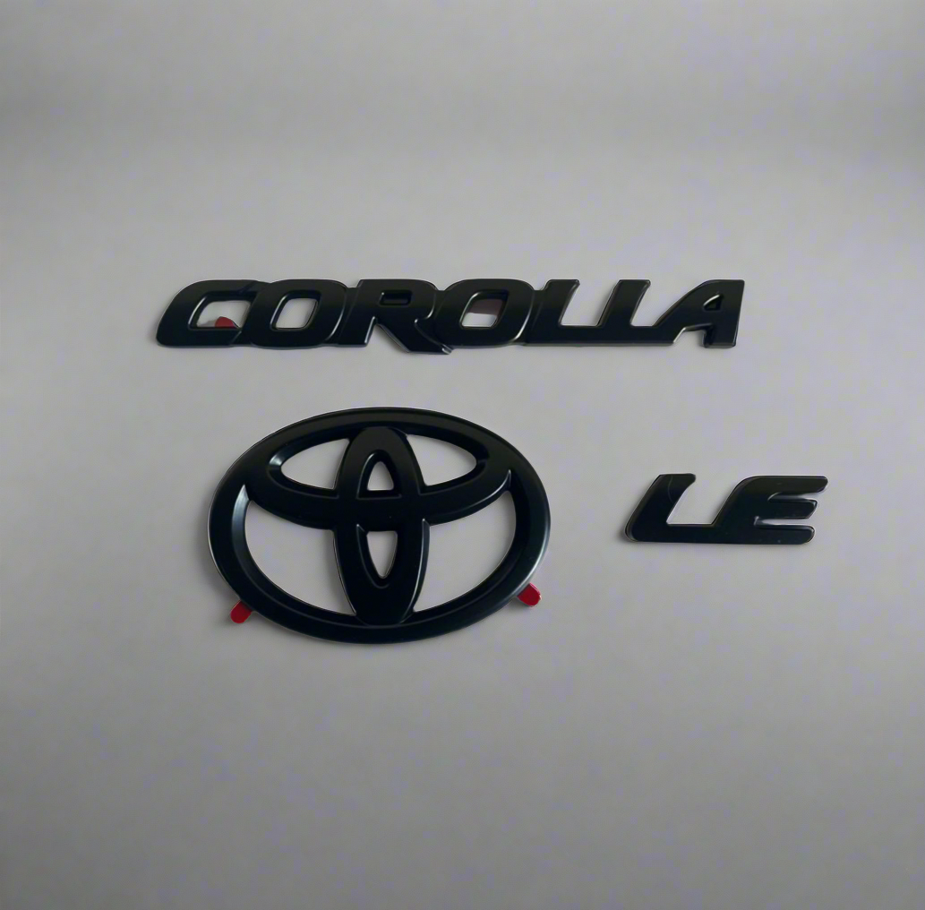 Blackout emblem overlay kits for Corolla LE Sedan 2020-2024 rear liftgate badge