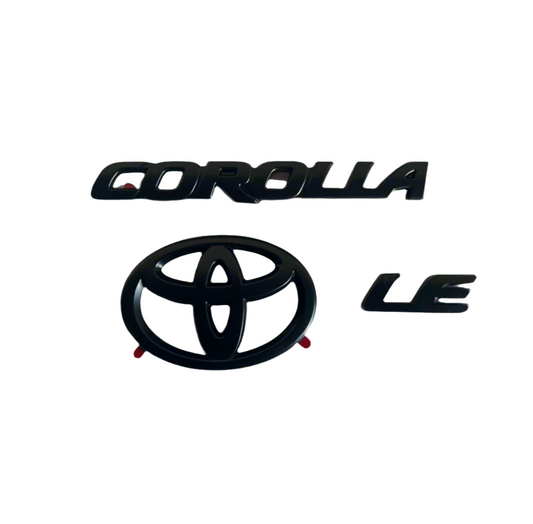 Blackout emblem overlay kits for Corolla LE Sedan 2020-2024 rear liftgate badge