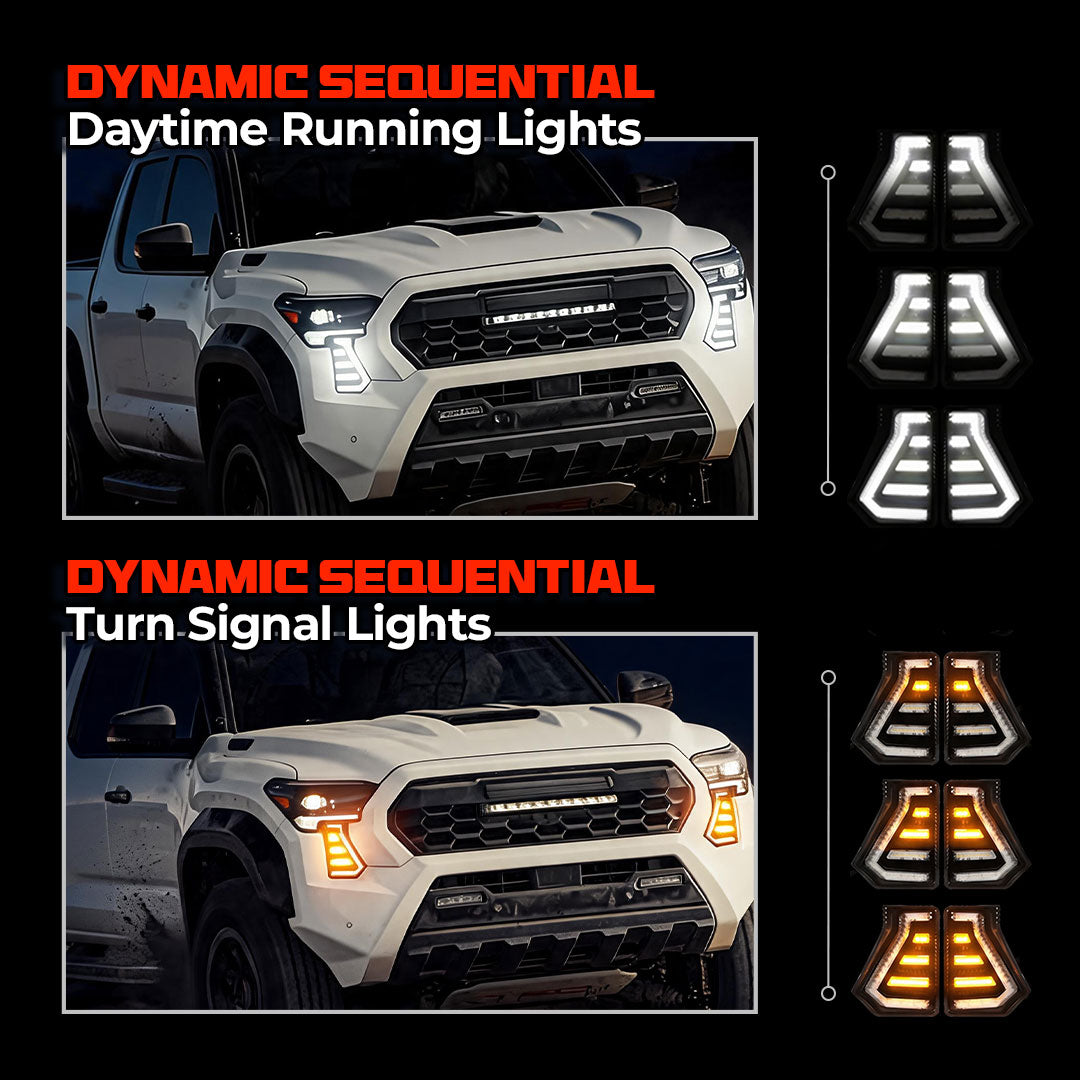 Tacoma LED Fang Lights Dual-Color Dynamic Daytime Running Lights