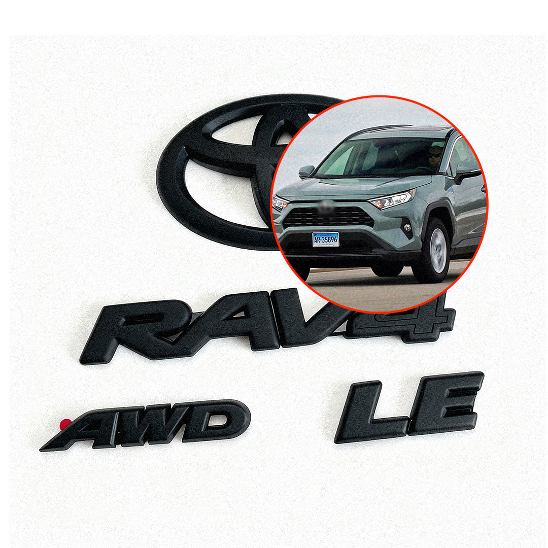 Black Emblem Overlays For Rav4 LE (2019-2025)